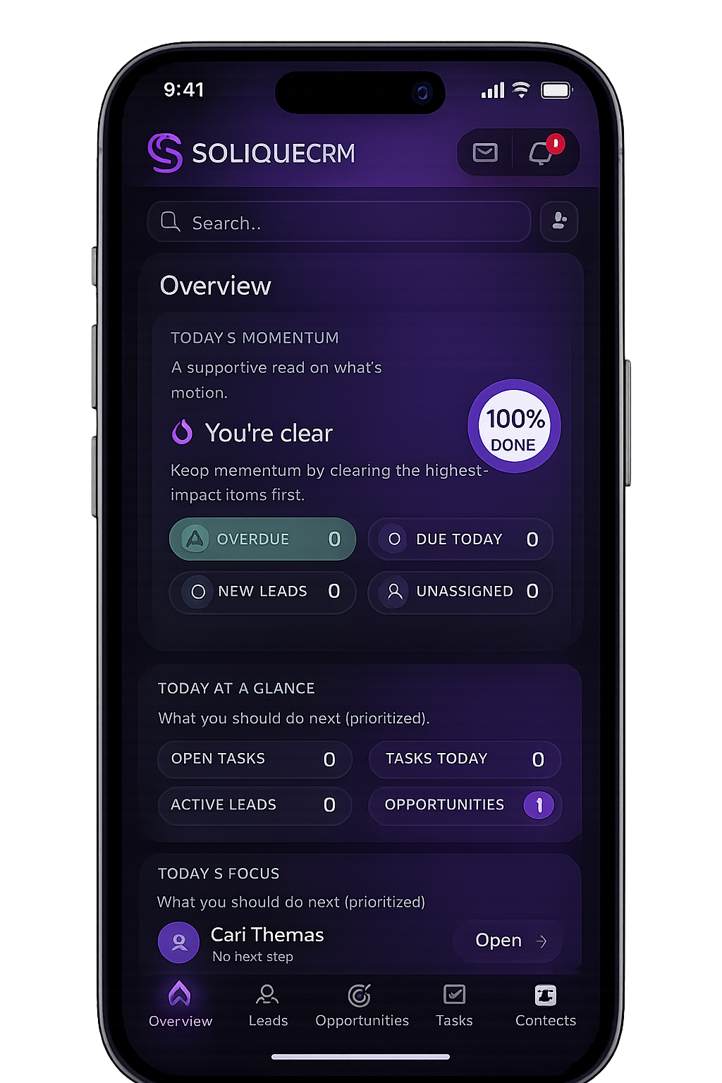 Solique mobile CRM preview